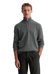 Strickpullover Troyer aus Wollmix - 969-graphite grey melange - Grau