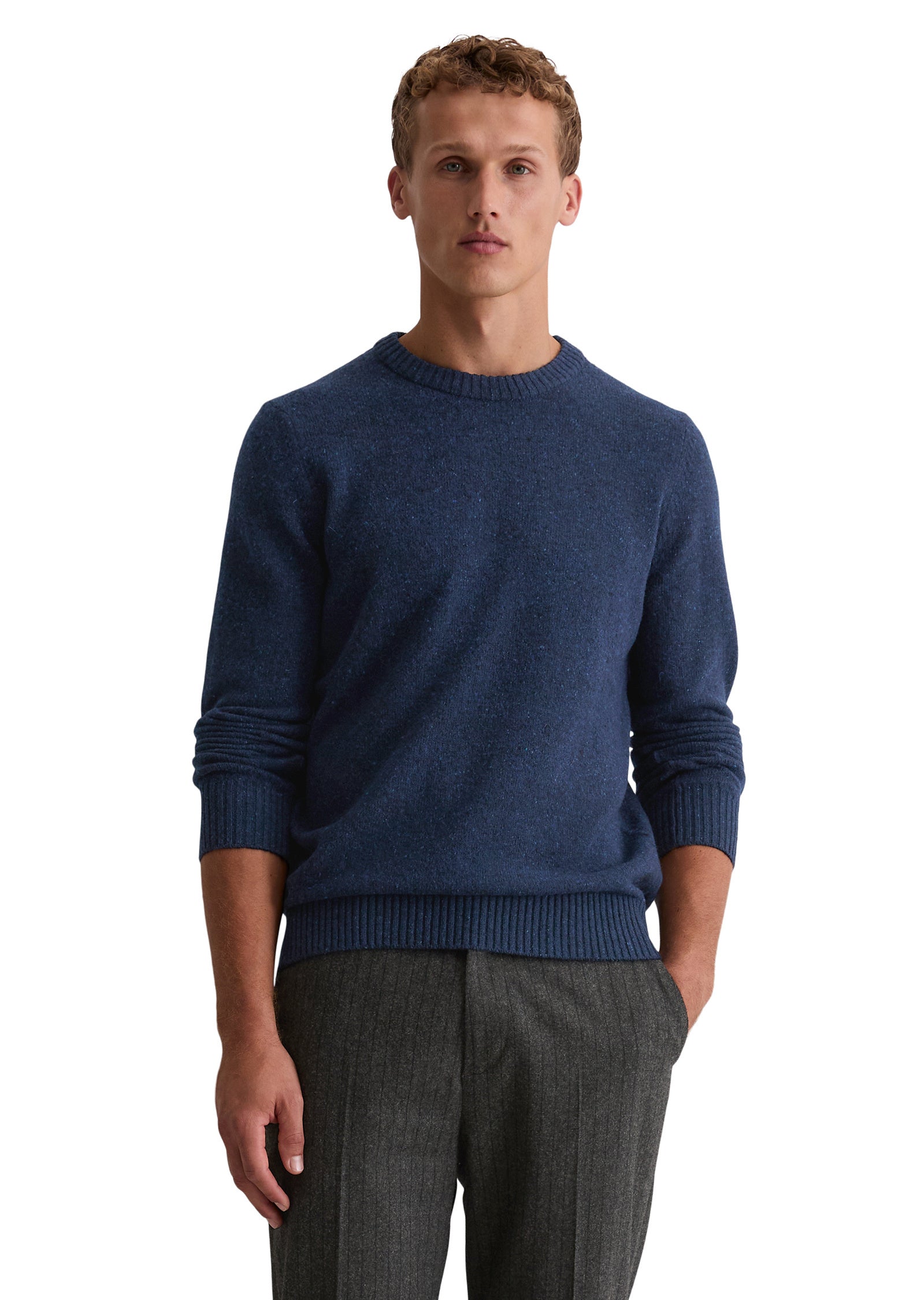 Strickpullover aus Wollmix - 4131-Dark Navy - Blau