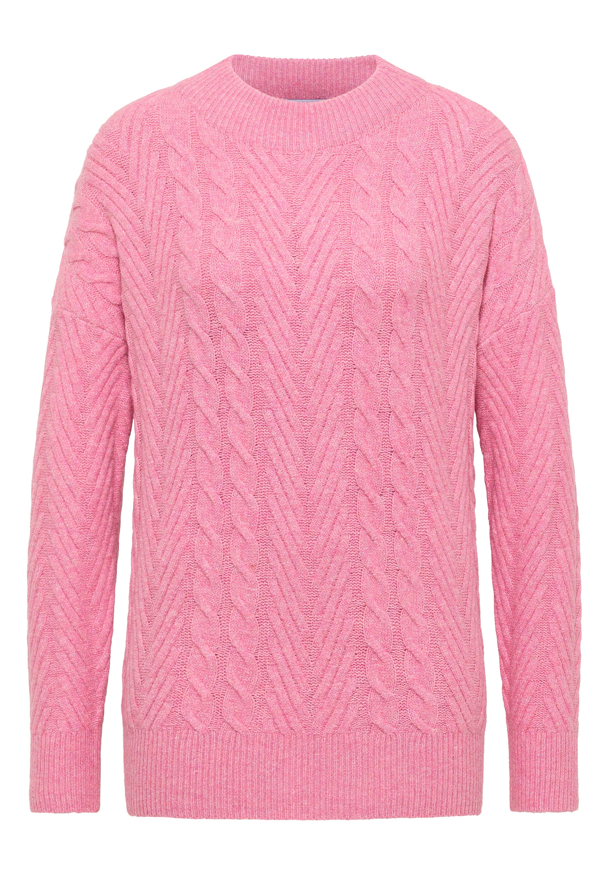 Strickpullover aus Baumwollmix - 16965 dark blossom melange - Pink