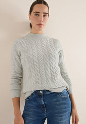 Strickpullover aus Baumwollmix - 16964 metal grey melange - Grau