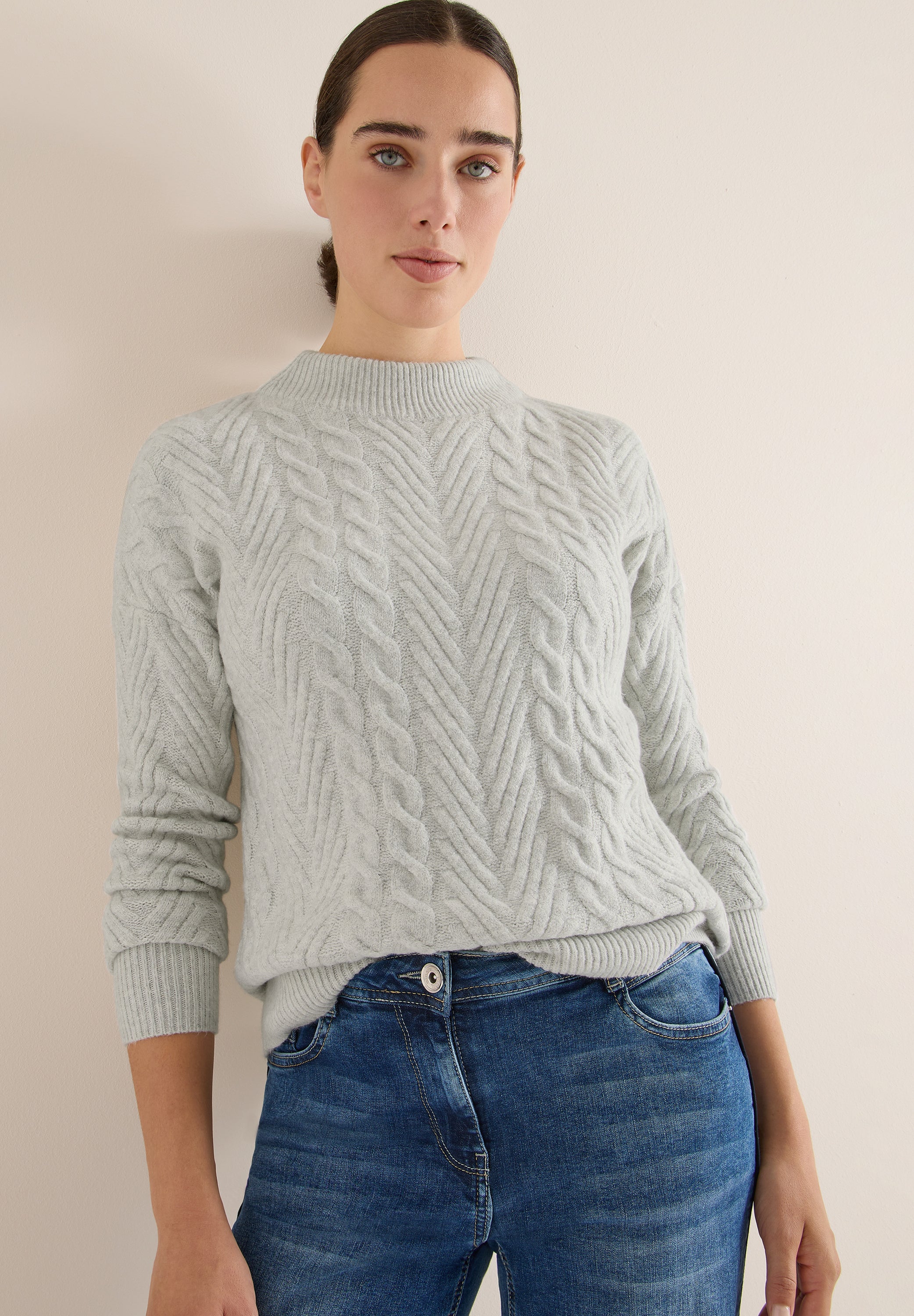 Strickpullover aus Baumwollmix - 16964 metal grey melange - Grau