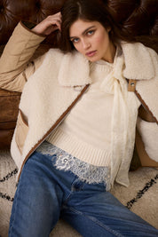 Wendejacke mit Teddy-Details - 0736-stone green - Beige