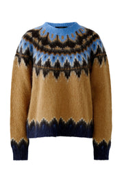 Strickpullover - 0795-dk camel blue - Braun