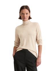Langarmshirt mit Rollkragen - 915-chalky mauve melange - Beige