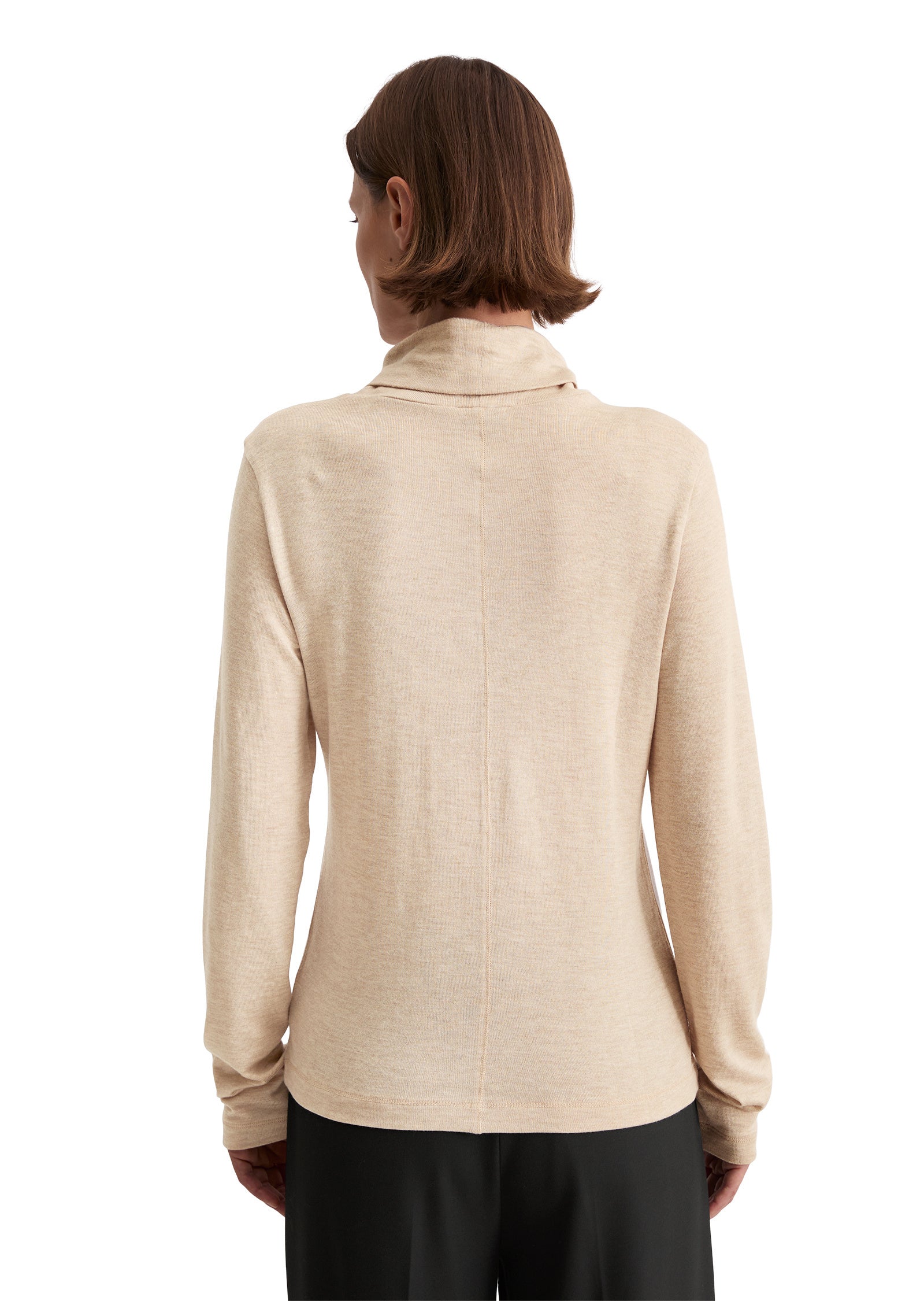 Langarmshirt mit Rollkragen - 915-chalky mauve melange - Beige