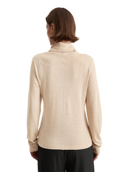 Langarmshirt mit Rollkragen - 915-chalky mauve melange - Beige