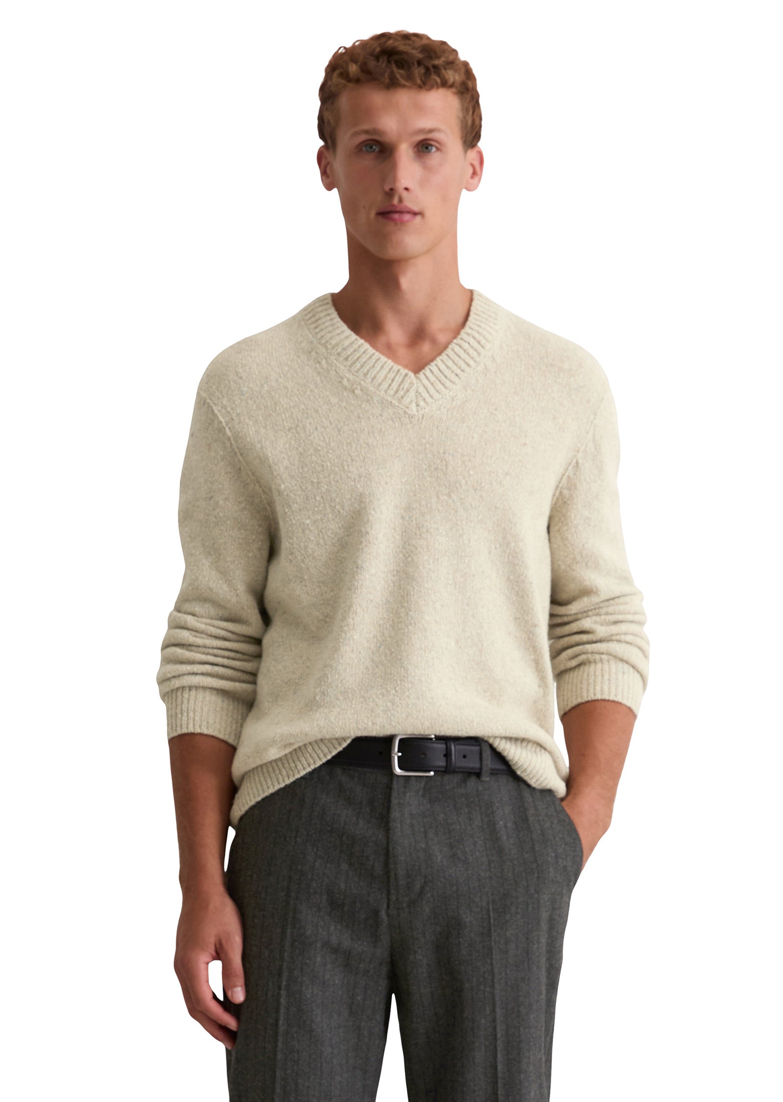 Strickpullover aus Wollmix - 707-gray silk - Beige