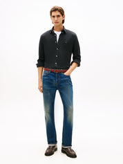 Hemd aus Pique Regular Fit - BDS-BLACK - Schwarz