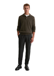 Strickpoloshirt aus Wollmix - 780-burnt henna - Braun