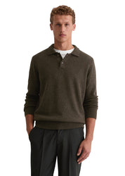 Strickpoloshirt aus Wollmix - 780-burnt henna - Braun