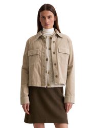 Samt-Overshirt Regular Fit - 911-chalky mauve - Beige