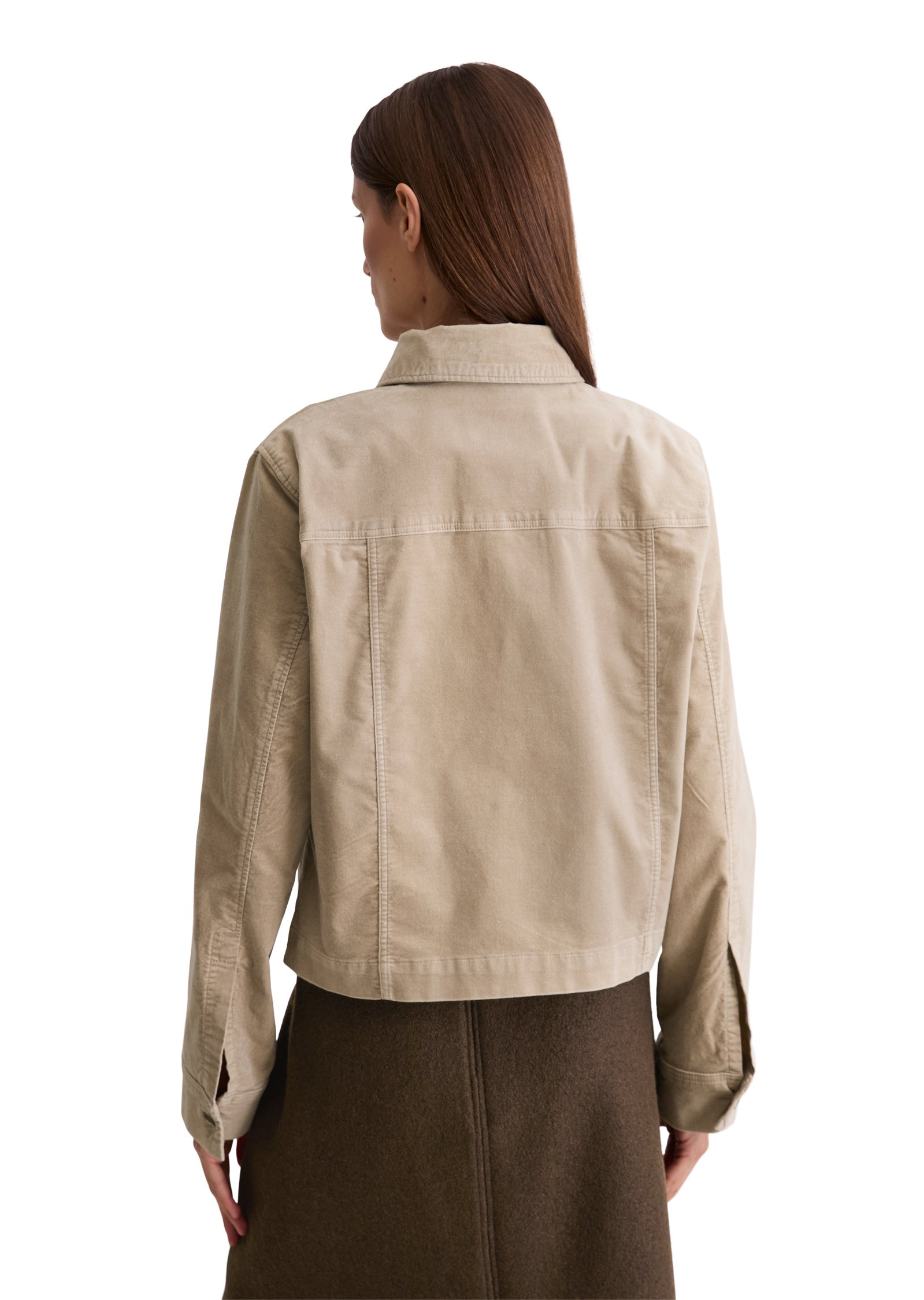 Samt-Overshirt Regular Fit - 911-chalky mauve - Beige