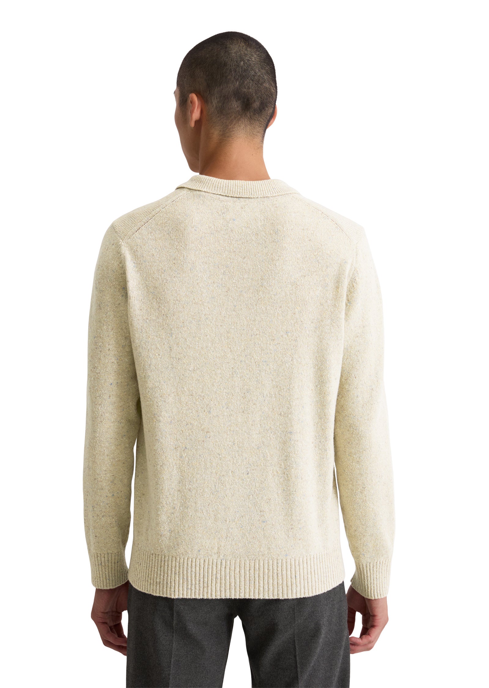 Strickpoloshirt aus Wollmix - 707-gray silk - Grau