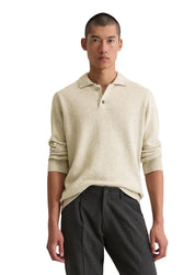 Strickpoloshirt aus Wollmix - 707-gray silk - Grau