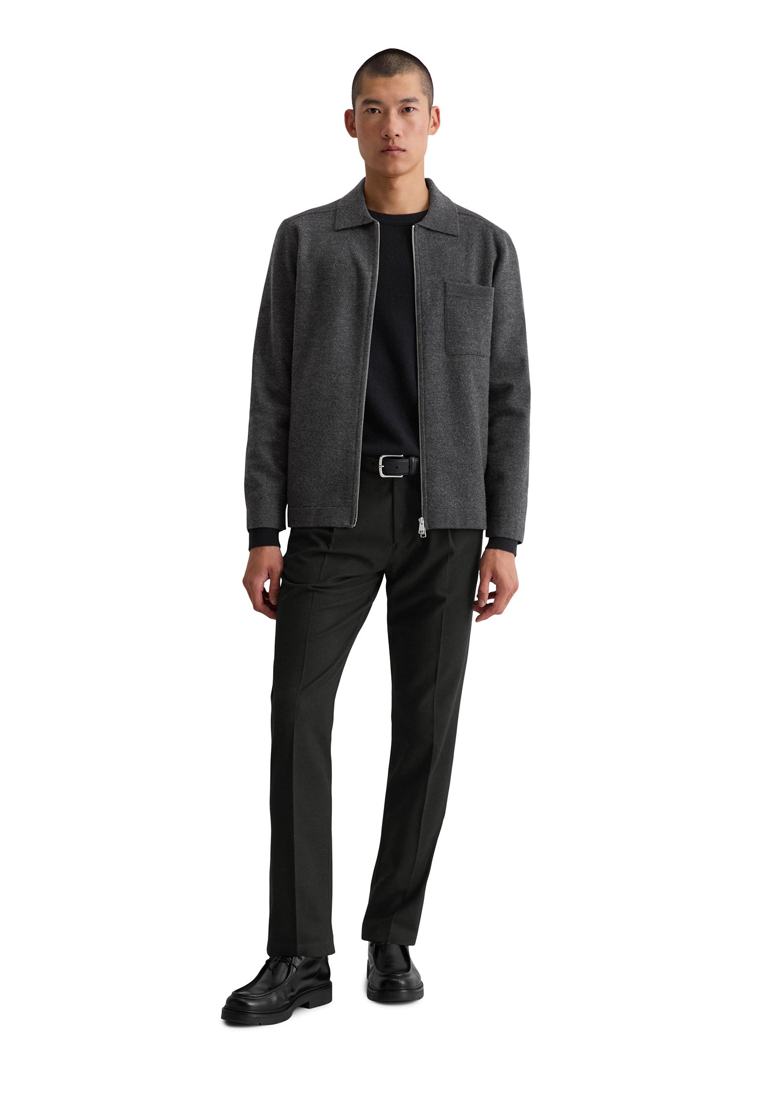 Overshirt aus Schurwolle - 989-dark grey melange - Grau