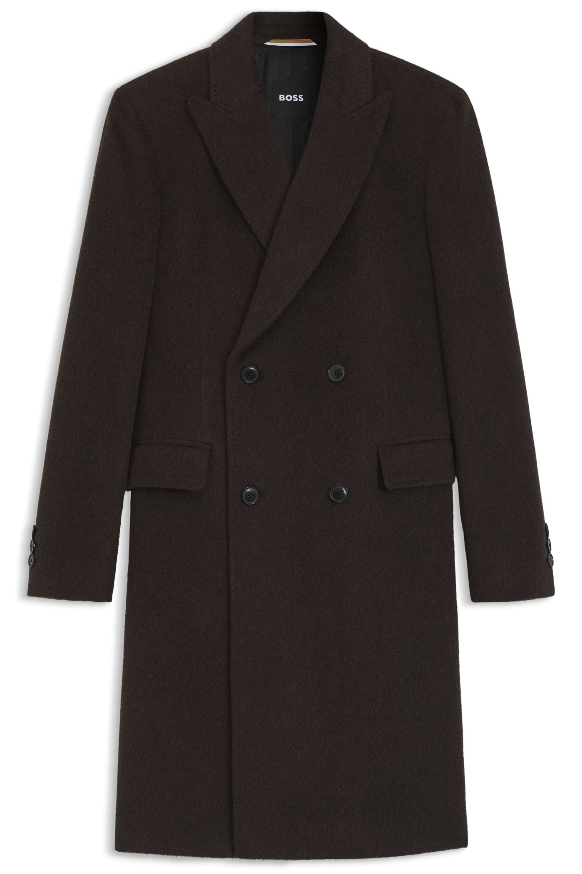 Wollmantel mit Reversekragen - 202-Dark Brown - Braun
