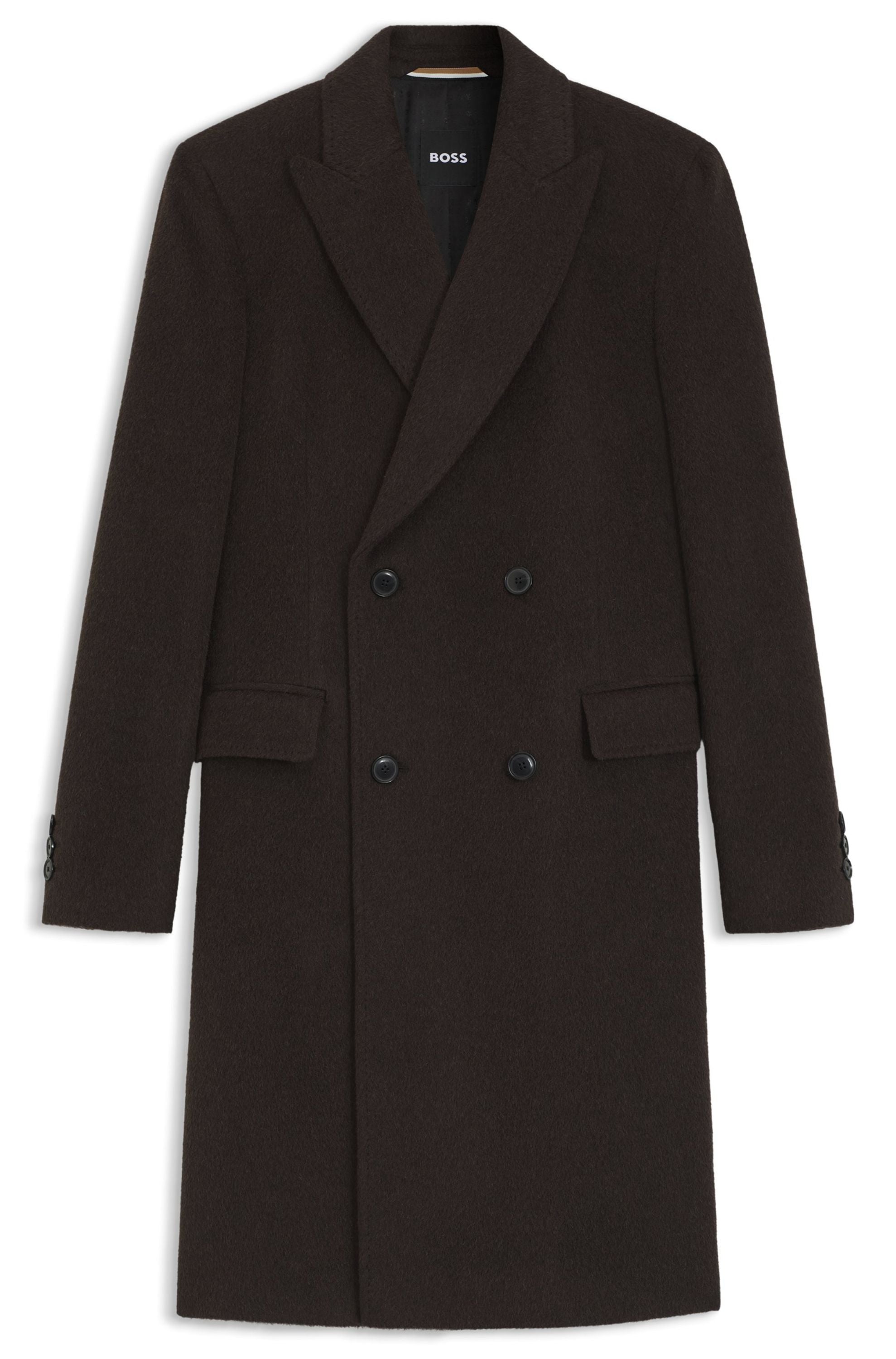 Wollmantel mit Reversekragen - 202-Dark Brown - Braun