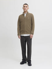 Strickjacke aus Bio-Baumwolle - Stone Gray - Grün