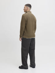 Strickjacke aus Bio-Baumwolle - Stone Gray - Grün