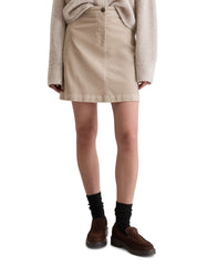 Samtrock Mini aus Baumwollmix - 911-chalky mauve - Beige
