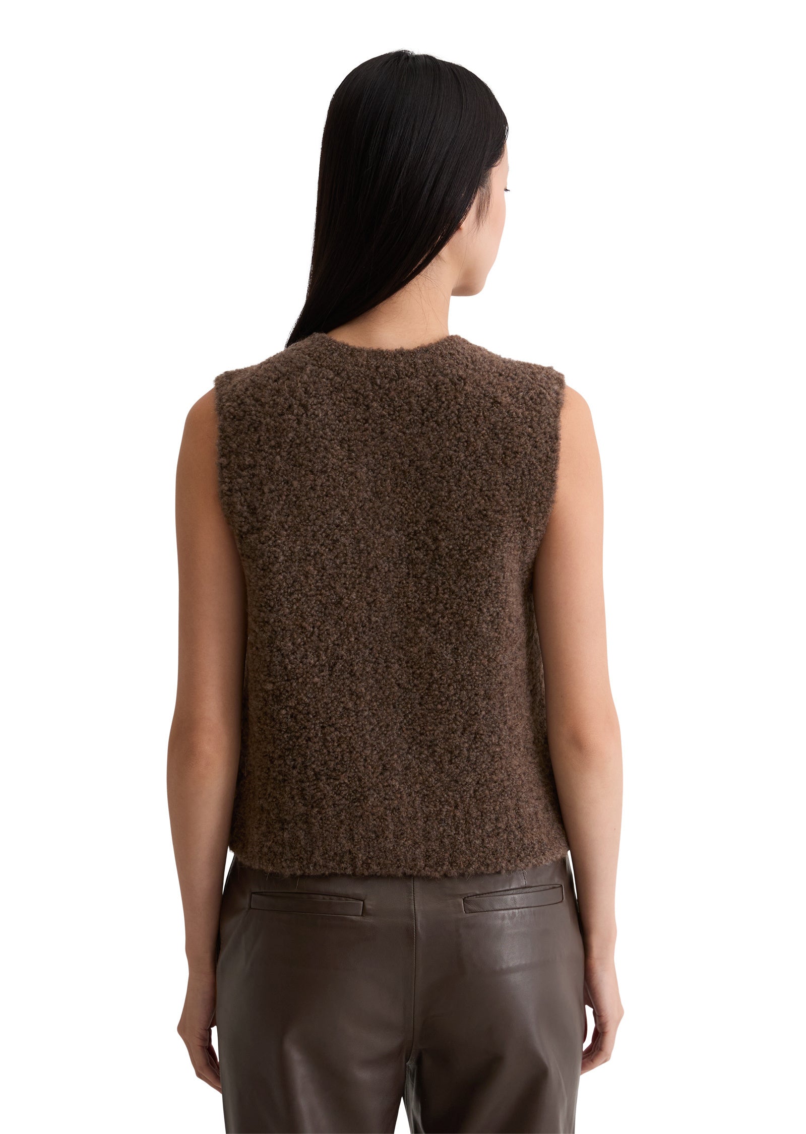 Cardigan ärmellos Regular Fit - 785-shaded brown melange - Braun