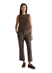 Cardigan ärmellos Regular Fit - 785-shaded brown melange - Braun