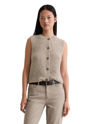 Cardigan ärmellos Regular Fit - 915-chalky mauve melange - Beige