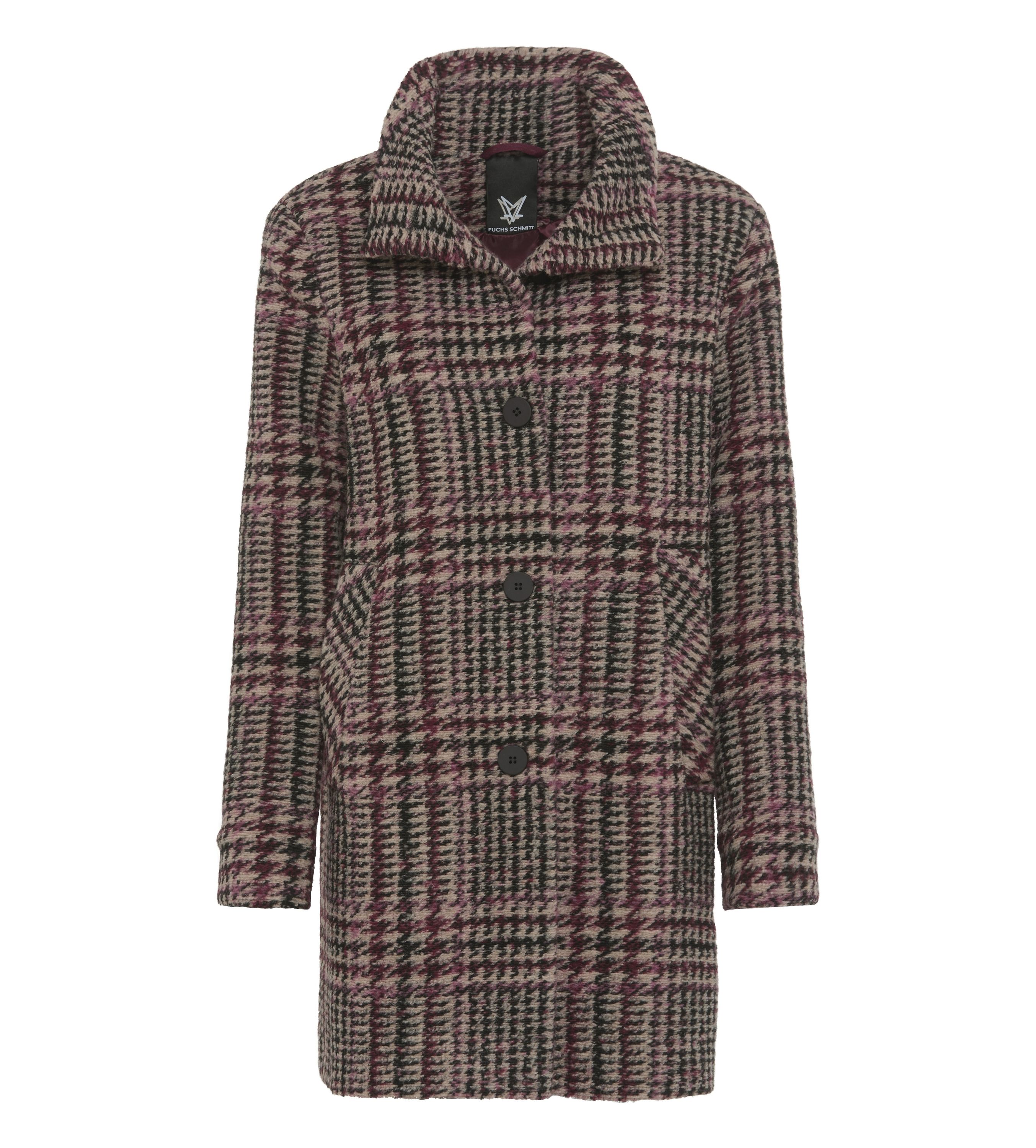 Strickmantel mit Stehkragen - 7064 - Rot