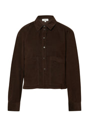 Cordbluse aus Baumwollmix - 8945-BROWN - Braun