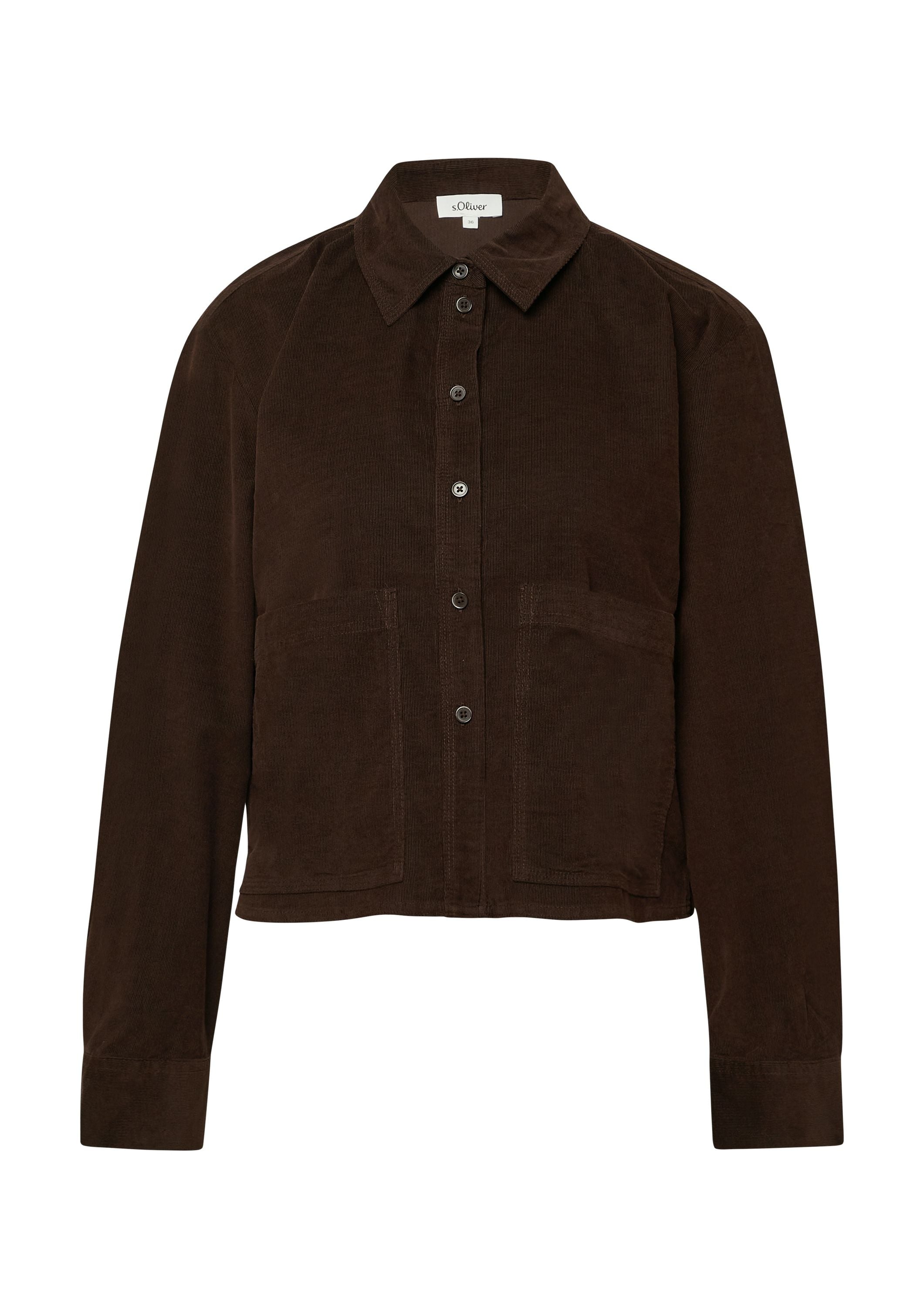 Cordbluse aus Baumwollmix - 8945-BROWN - Braun