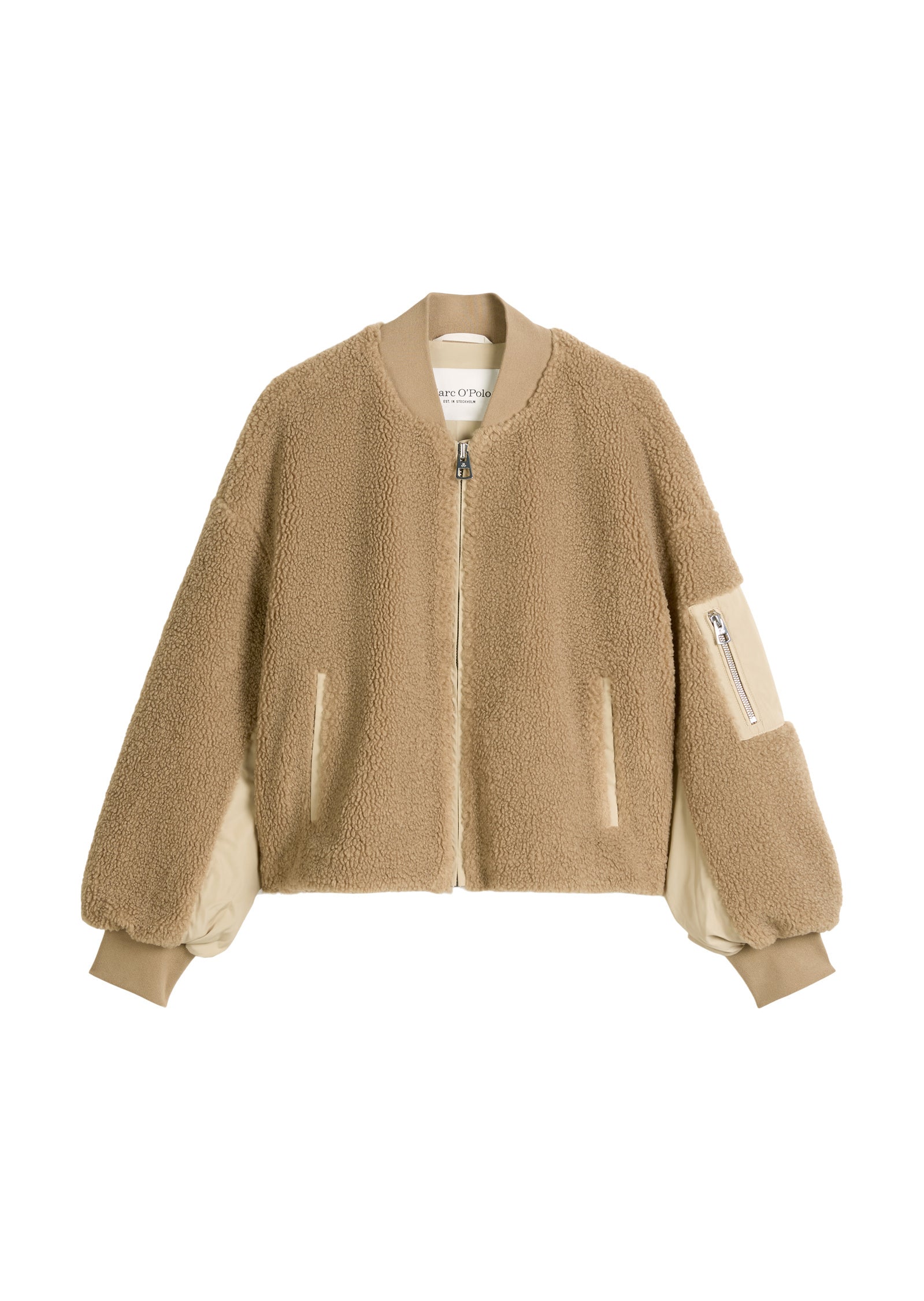 Teddy-Bomberjacke - 750-dusty earth - Beige