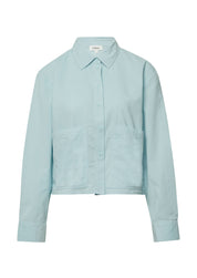 Cordbluse aus Baumwollmix - 6439-BLUE GREEN - Blau
