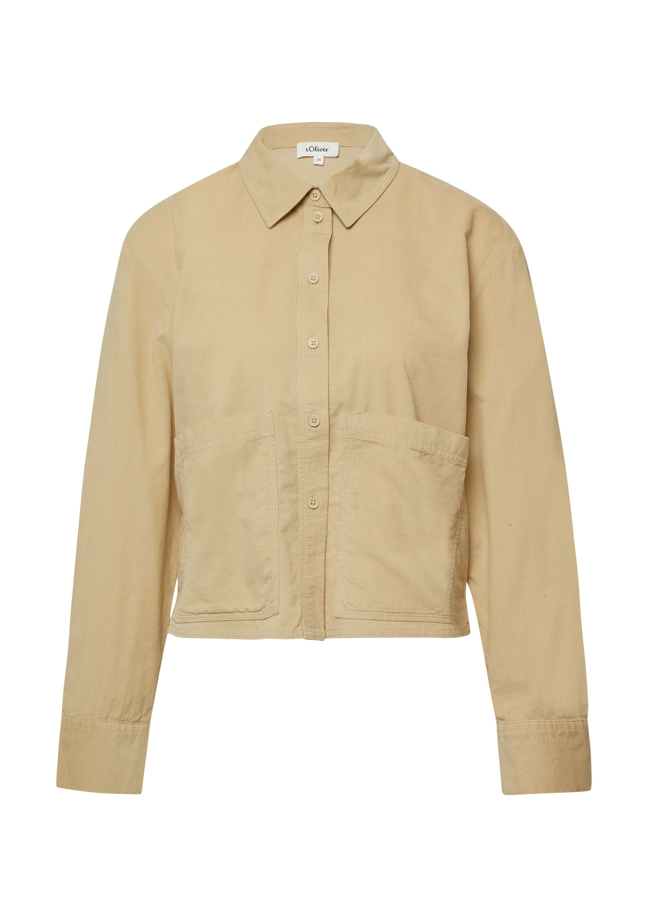 Cordbluse aus Baumwollmix - 8401-BROWN - Beige
