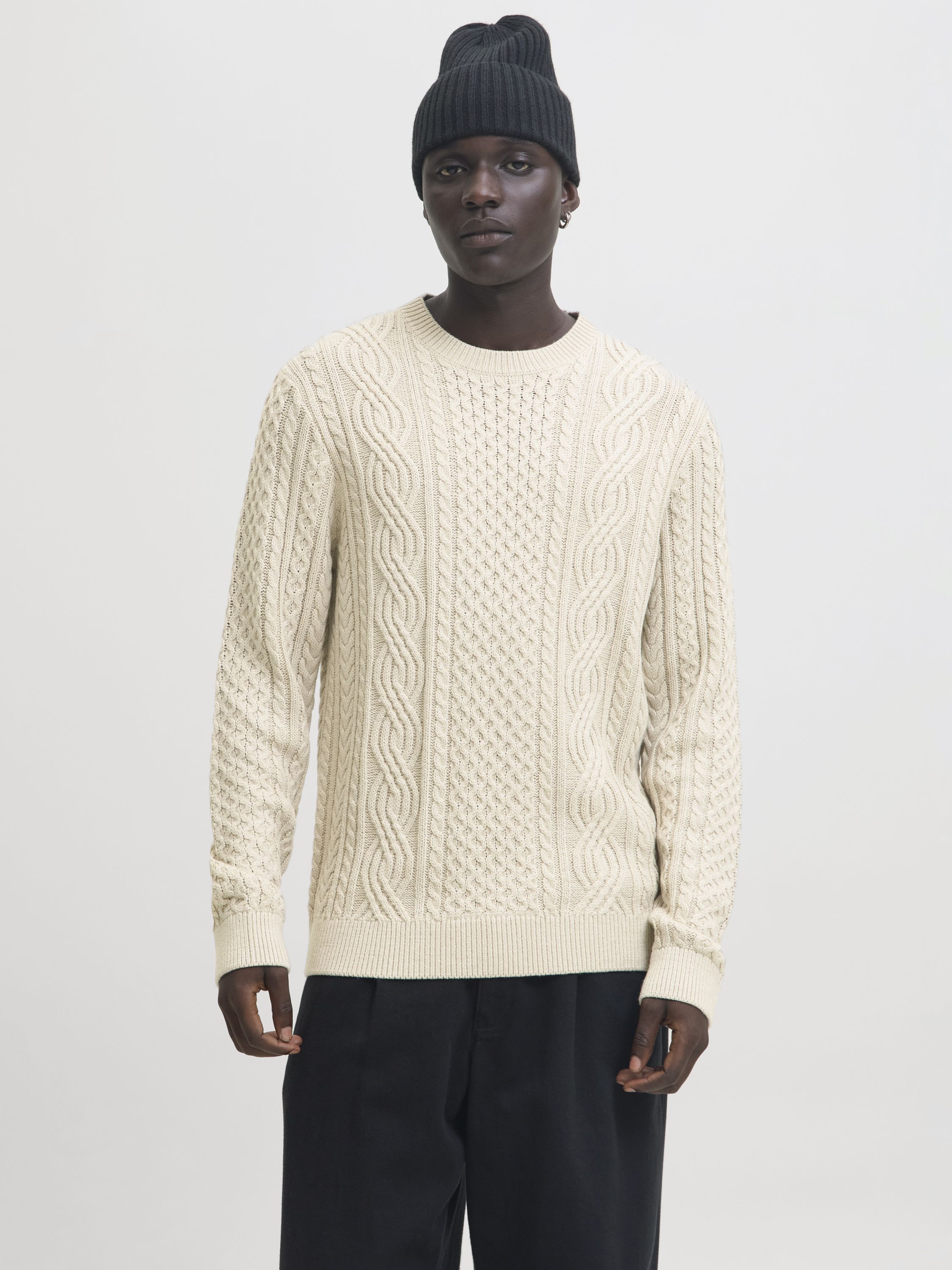 Strickpullover aus Baumwollmix - Silver Lining/Melange - Creme