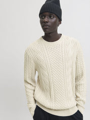 Strickpullover aus Baumwollmix - Silver Lining/Melange - Creme
