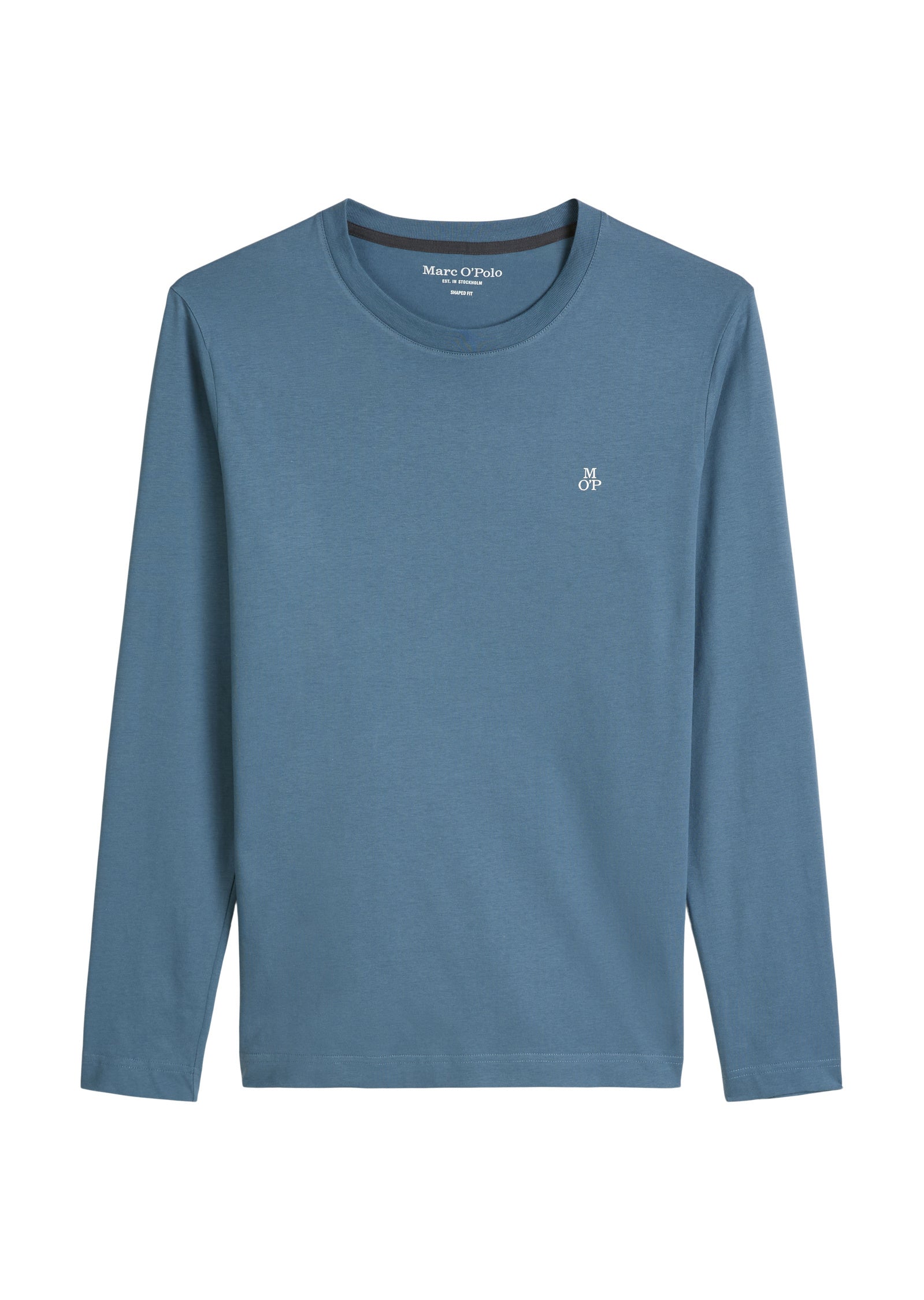 Langarmshirt aus Baumwolle - 870-storm - Blau