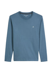 Langarmshirt aus Baumwolle - 870-storm - Blau