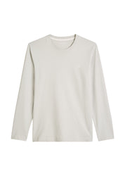 Langarmshirt aus Baumwolle - 910-concrete clay - Grau