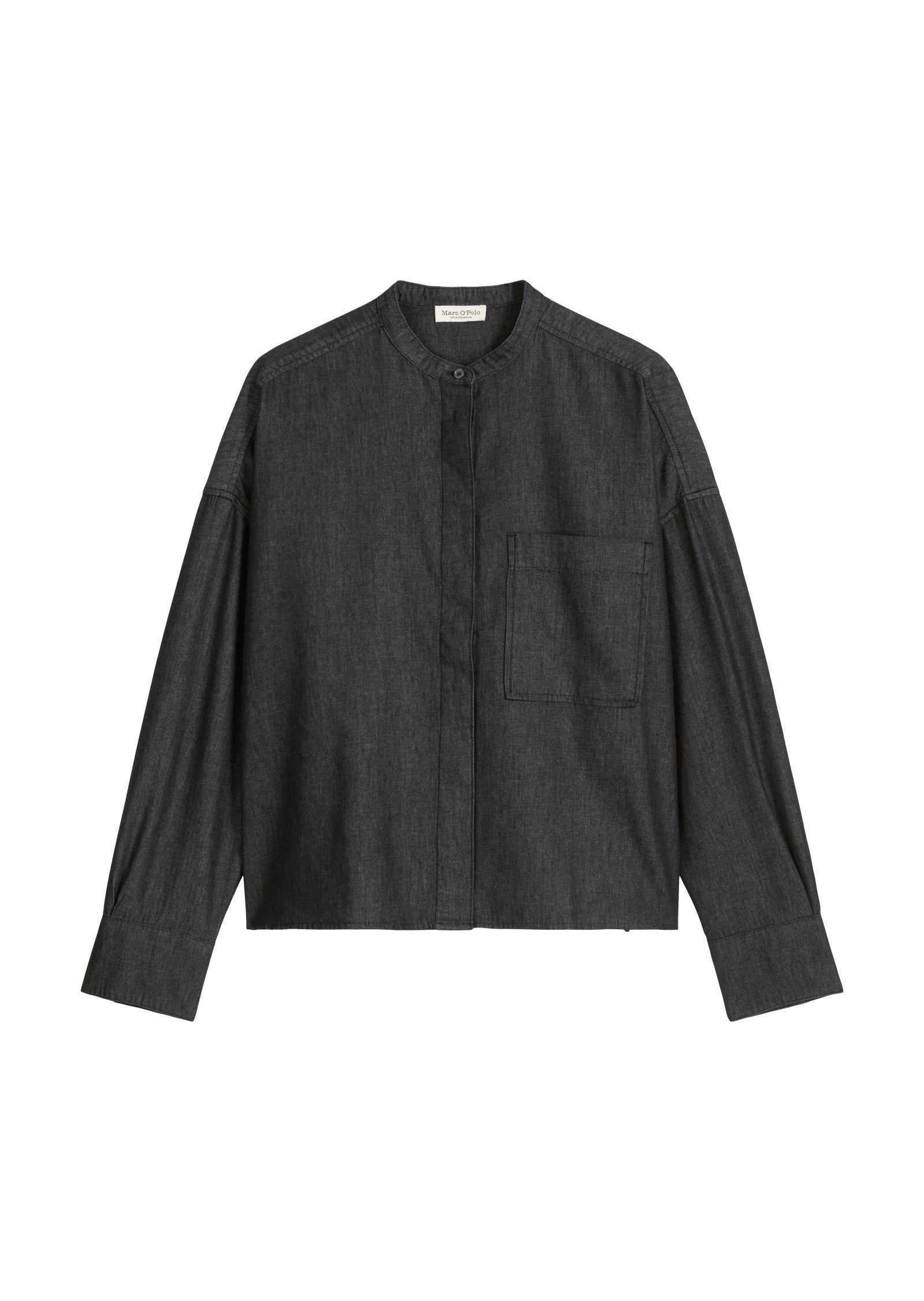 Bluse aus Baumwolle - 007-rinse wash denim - Grau