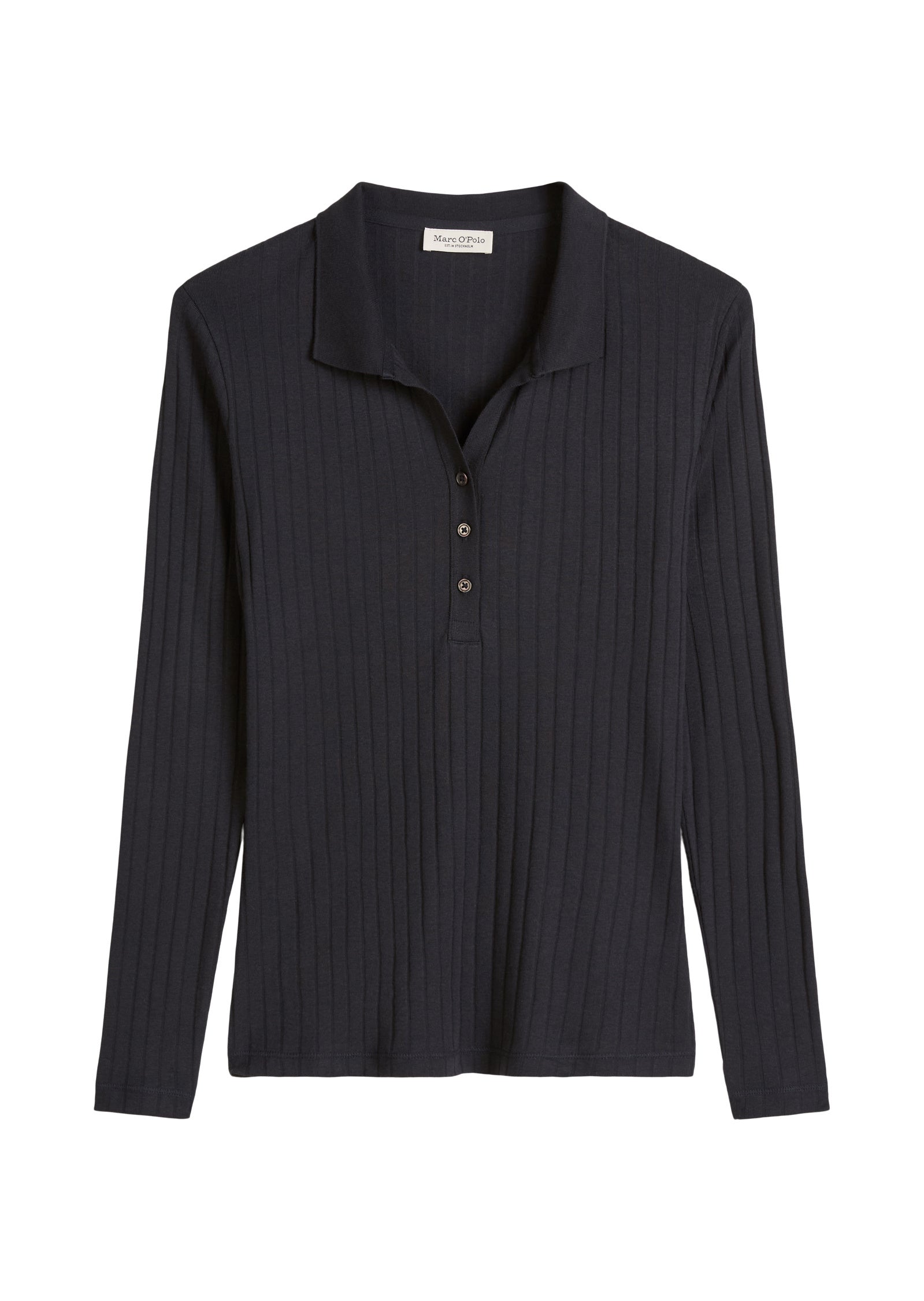 Langarmshirt aus Baumwollmix - 888-deep night blue - Blau