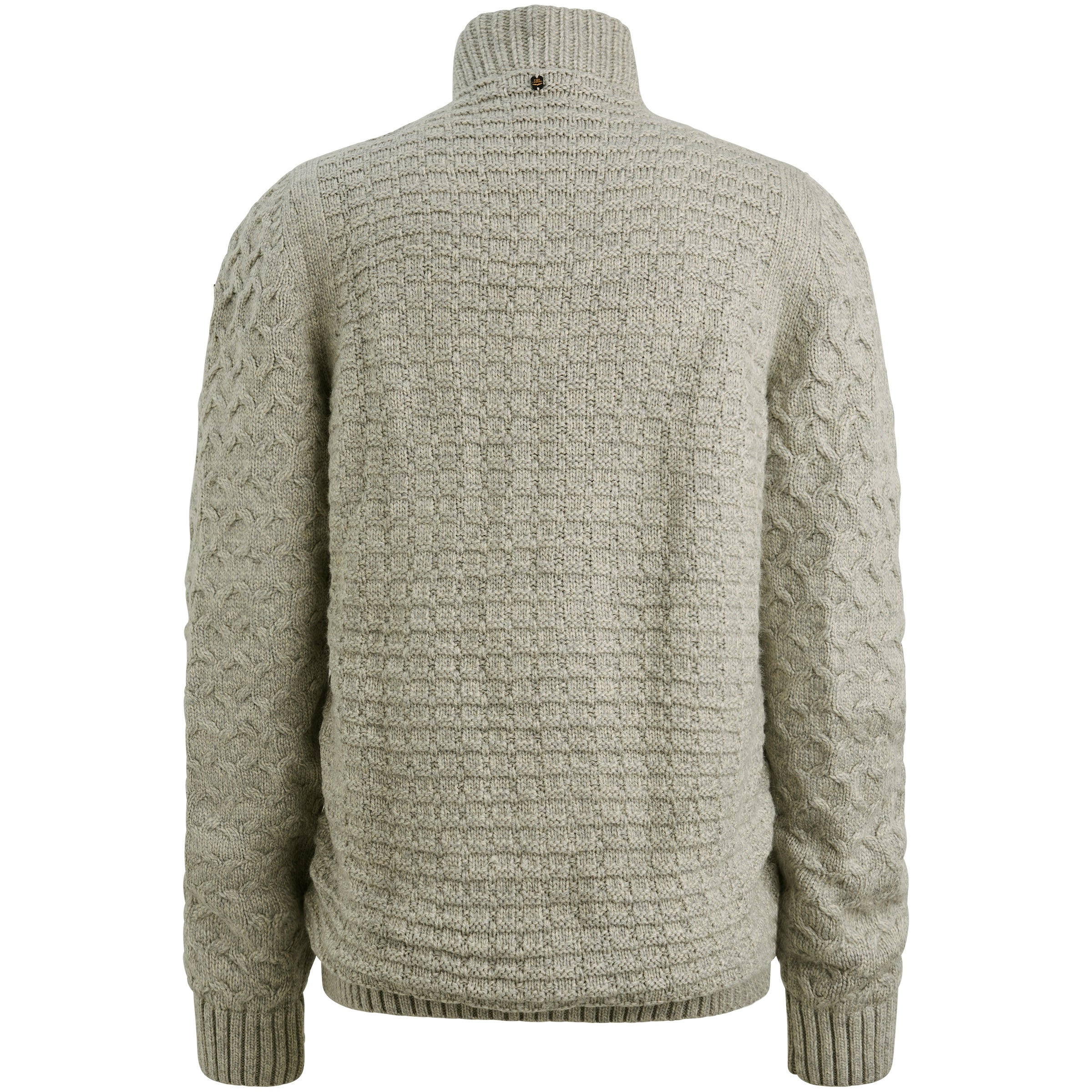 Strickjacke mit Stehkragen - 921-Light Grey Melee - Grau