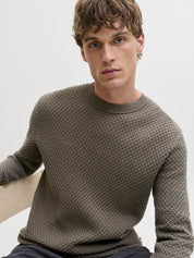 Strickpullover aus Baumwolle - Crocodile/Twist - Khaki