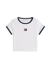 T-Shirt aus Baumwolle mit Logoprint - YBR-WHITE - Weiß