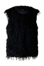 Weste in Federoptik - 9990-black - Schwarz