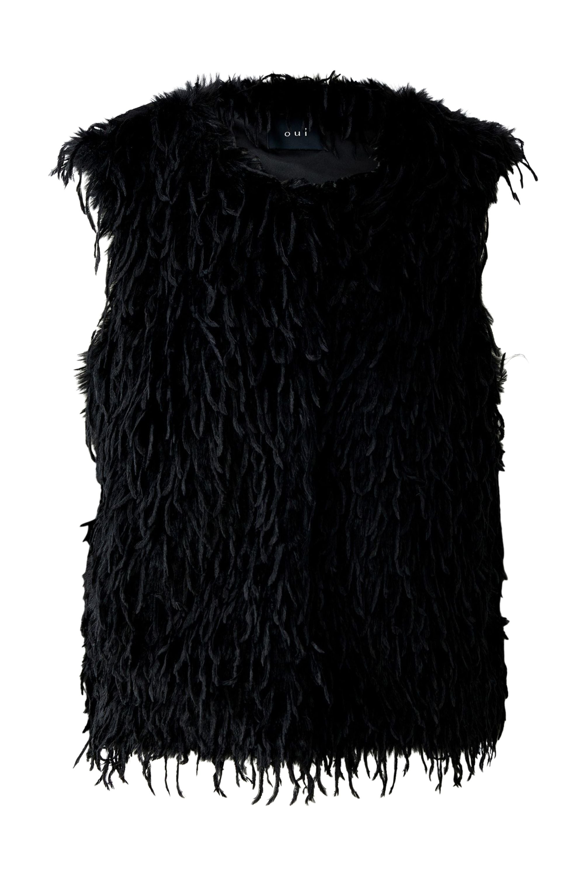 Weste in Federoptik - 9990-black - Schwarz