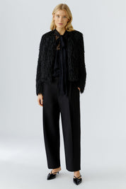 Jacke in Felloptik - 9990-black - Schwarz