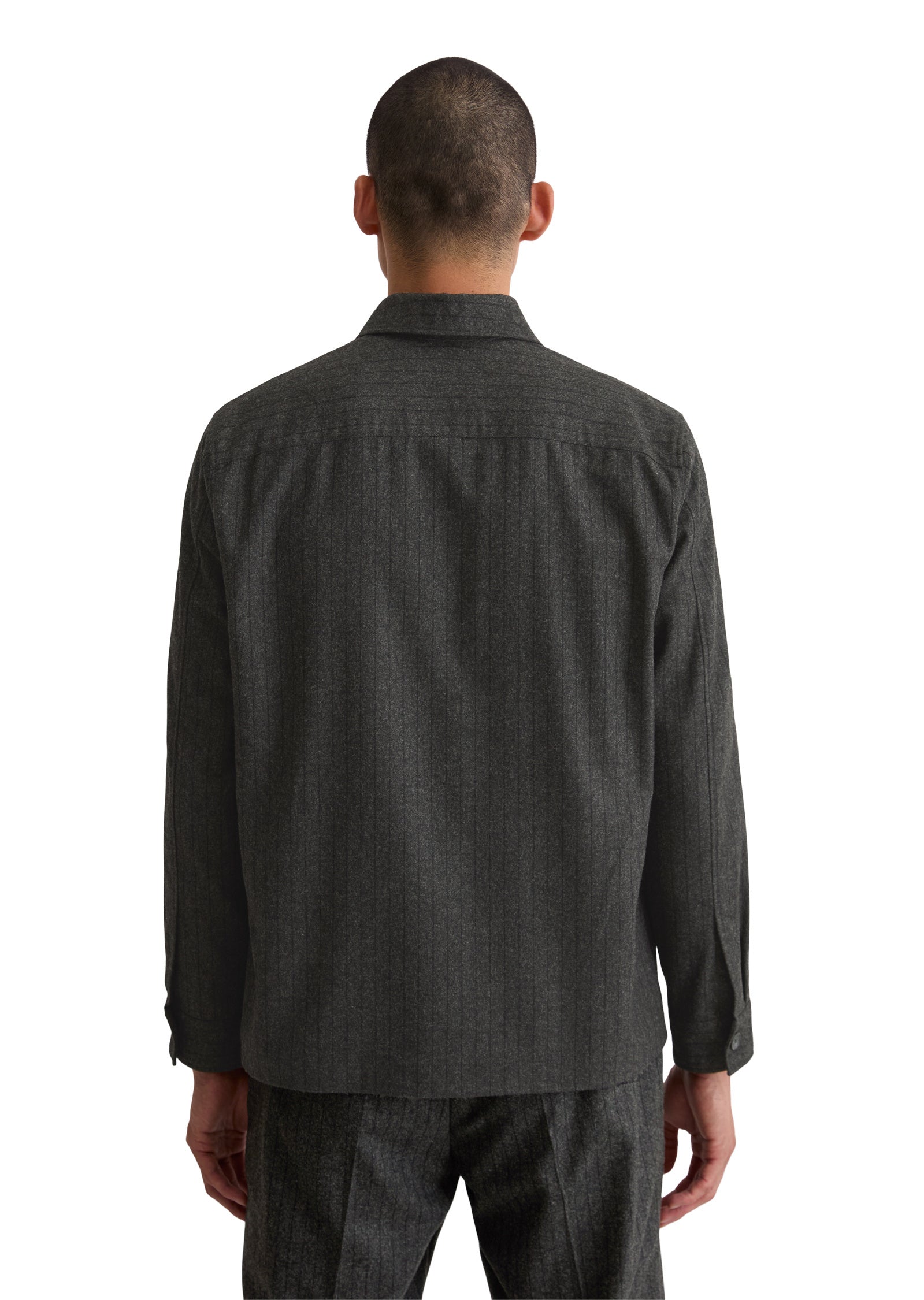 Overshirt aus Wollmix Relaxed Fit - J94-multi/ dark grey melange - Grau