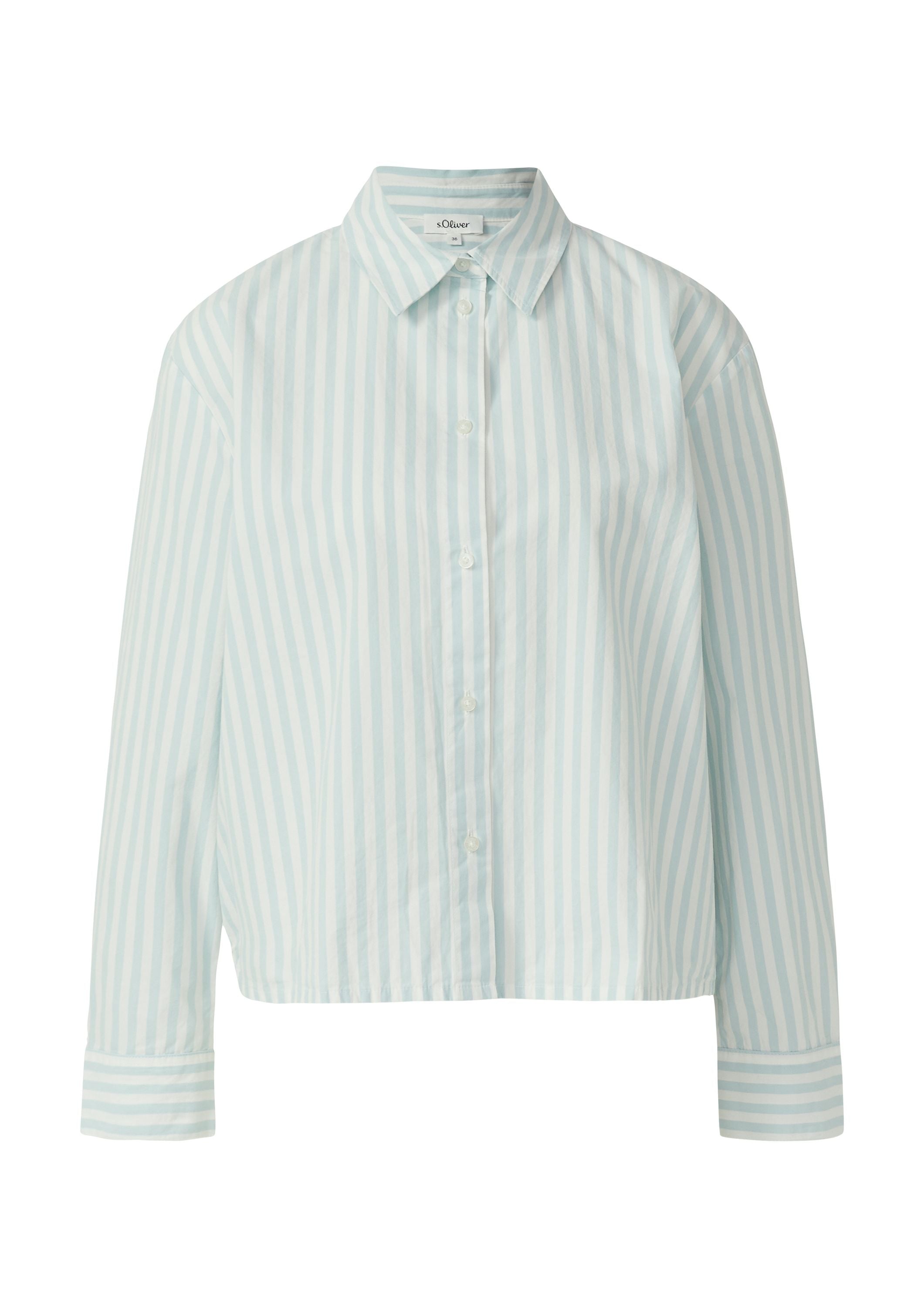 Baumwoll-Bluse Relaxed Fit - 64G9-BLUE GREEN - Blau