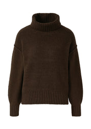 Strickpullover mit Rollkragen - 8945-BROWN - Braun