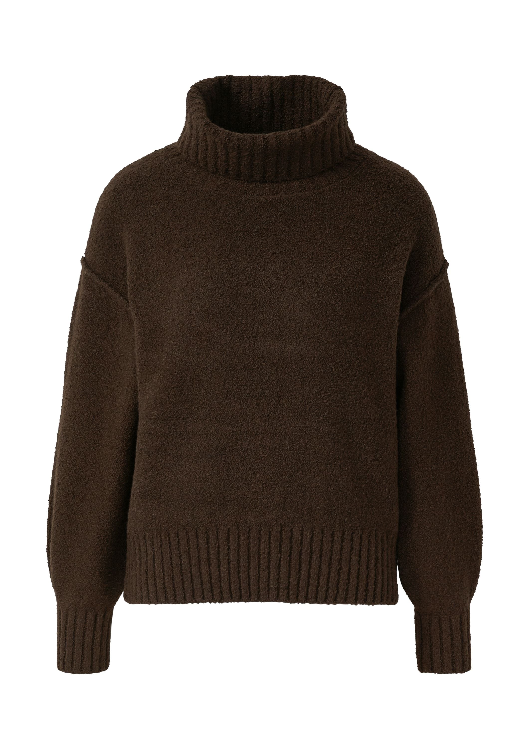 Strickpullover mit Rollkragen - 8945-BROWN - Braun